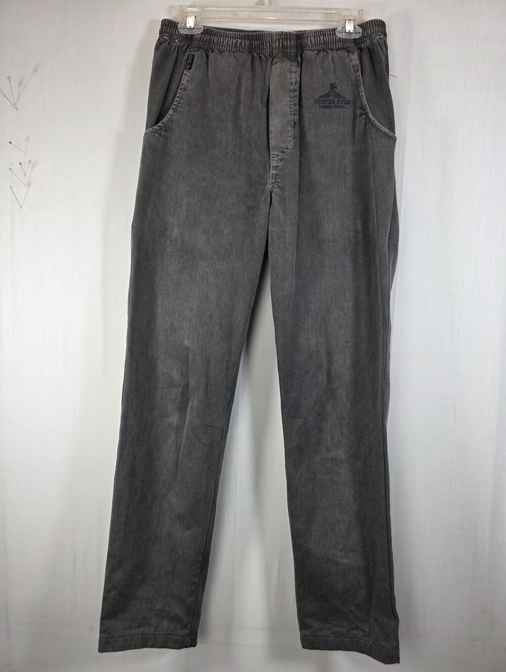 Crazy Shirts Hawaii Crater Dyed Grey Elastic Waist Pants Small Vintage Casual
